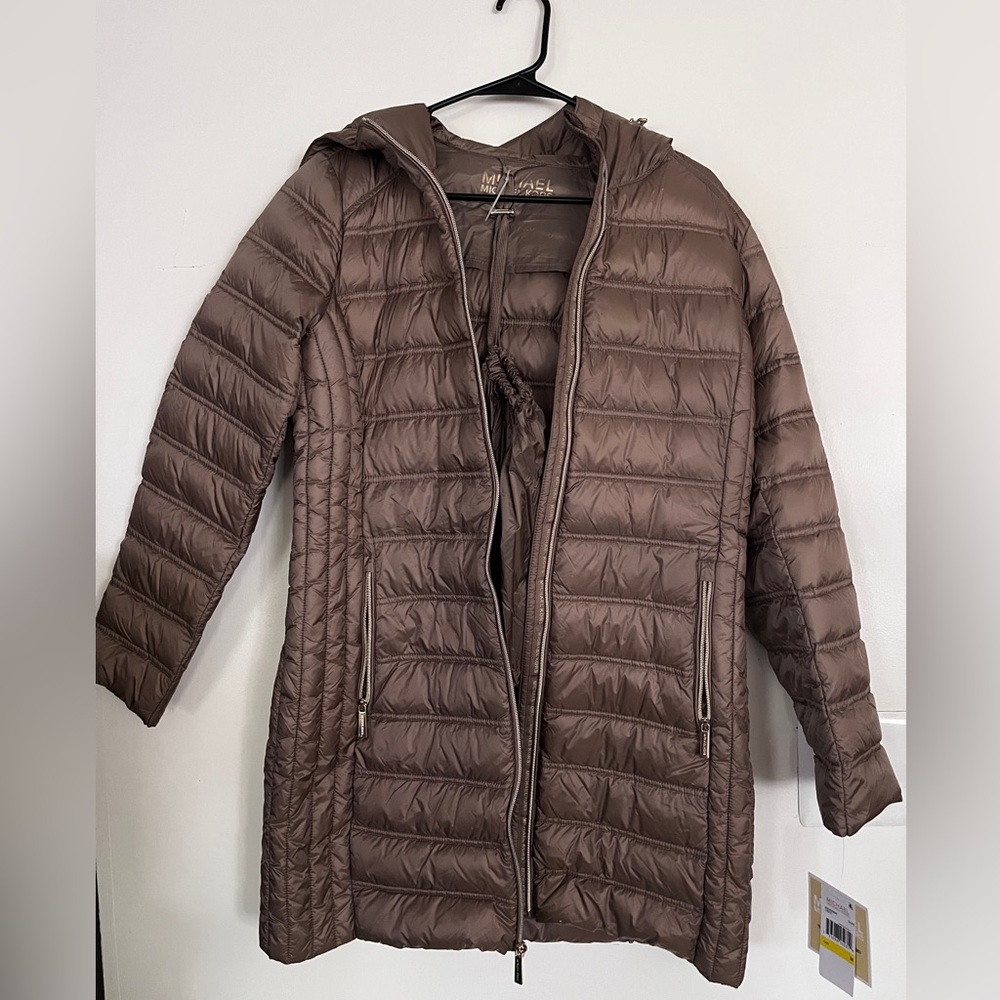Michael Kors Women's Taupe Puffer Coat NWT size M